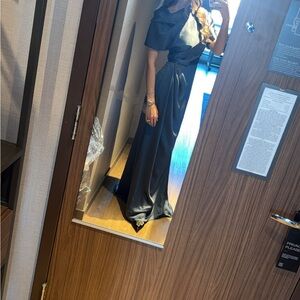 Elegant teal Satin Gown